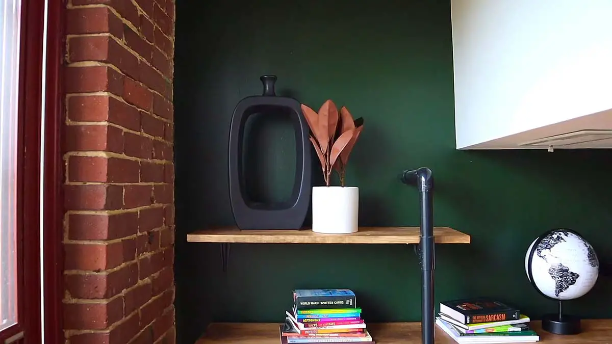DIY Industrial Pipe Shelving Putting Objects